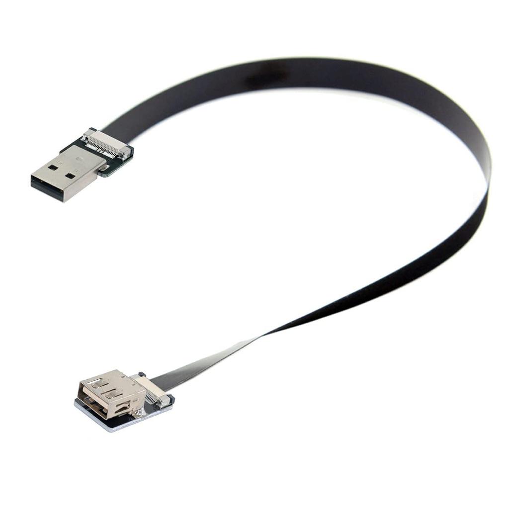 Cablecc USB Male to Female Extended Data Flat Slim FPC 200CM for and Printers 2.0 Type-A Cable, FPV, Disks, Scanners,