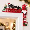 Gnome Door Frame Decoration Christmas Wooden Corner Decor, Festive Gnome/Gingerbread House/Letter Sign, No Holiday Ornament Drill Topper for