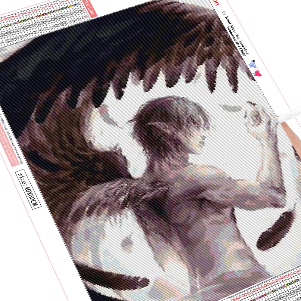 

HUACAN полная паста квадратный алмаз вышивка крестом ручная роспись ангел человек вышивка алмазное украшение Full square 20*30 cm