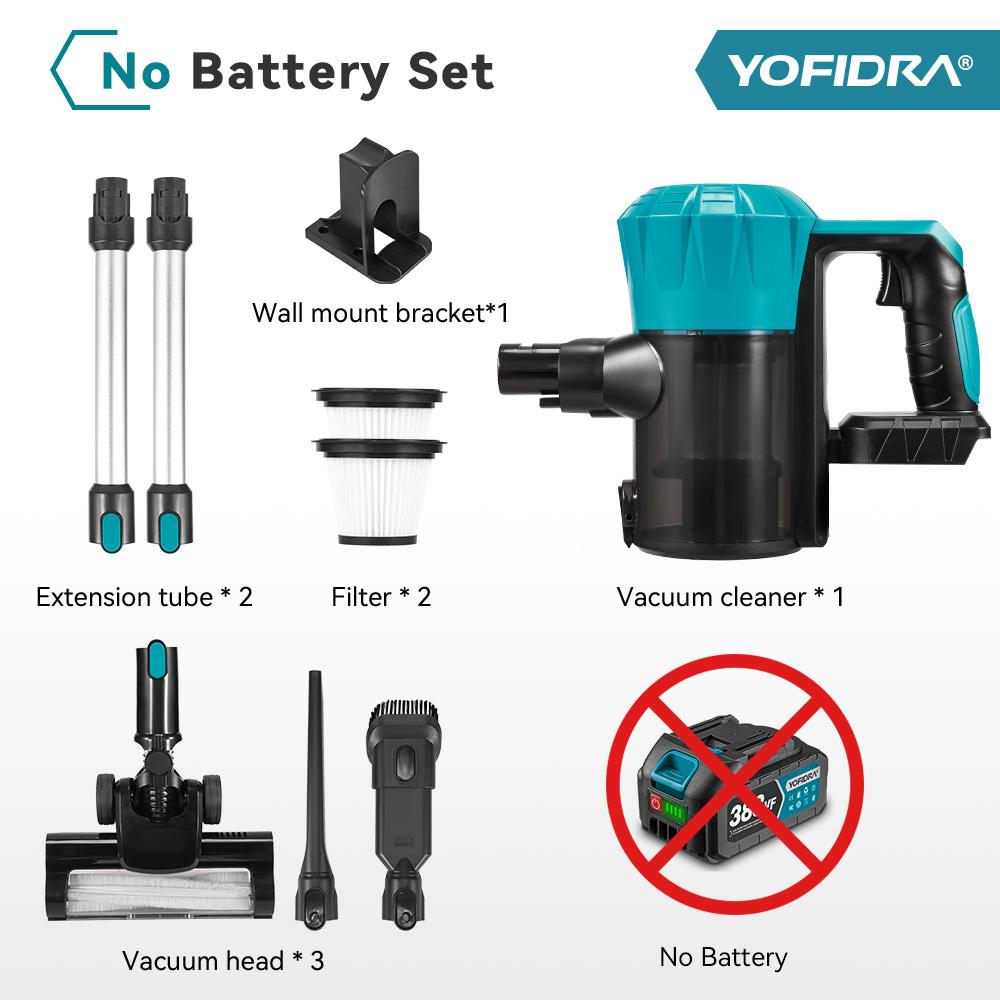 Yofidra 1800W Bürstenloser Staubsauger 30KPa 1,5L Tragbar Leistungsstarke Saugkraft Haushaltsreinigungswerkzeuge Für Makita 18V Akku Pin