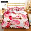 Rose Flower Butterfly Art Print Three Piece Bedding Set Fashion Children or Adults for Beds Quilt Covers Pillowcases Bedding Set