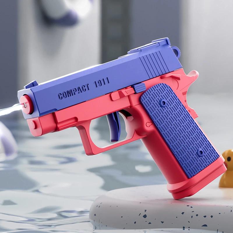 

Mechanical Continuous Firing Water Gun Toys for Kids Summer Outdoor Beach Pool Toy High-pressure Mini Pistol Water Guns for Baby синій