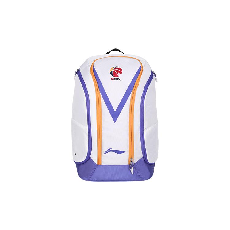 

New LiNing Artificial Leather Fabric Basketball Bag Backpack Regular Unisex Purple/White ABST207-2 34.5*20.1*53.1CM