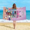 G-Gabbys D-Dollhouse Strandtuch Mikrofaser Weich Saugfähig Schnelltrocknend Niedliches Cartoon-Design Perfektes Strandzubehör für Kinder