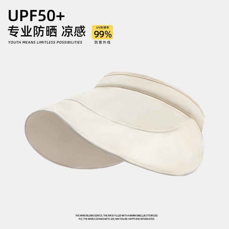 Sunscreen hat women's large brim face covering UV protection empty top hat
