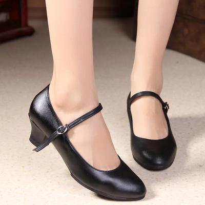  Fashion Dance-Shoes for Woman Girl Ladies Latin Ballroom Modern Salsa Practise Dancing Closed Toe Square Soft Rubber Sole
