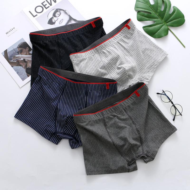 Men's Underwear Cotton Men's Four Corner Pants Breathable Large Size Mid Waist Flat Corner Pants Shorts