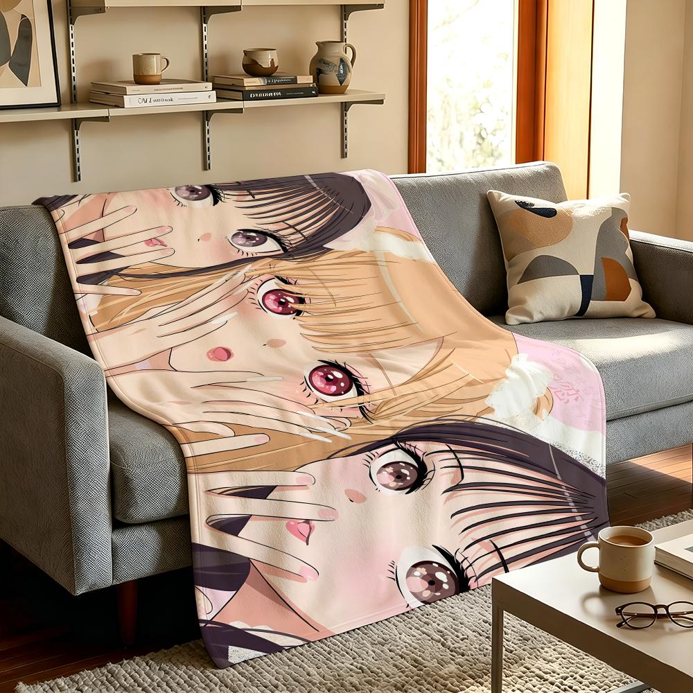 Anime M-My Dress Up Darling Throw High-Density Short Plush Blanket Soft Skin-Friendly for Sofa Nap Air-Conditioned Room