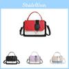 New Autumn Contrast Color Shoulder Bag Women's Bag Fashionable Street Style Pu Material Chain Element