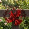 Red Bird Wall Art Metal Decoration, Hollow Sculpture, Indoor Shape Hanging Ornament for Living Room Home Office Sculpture