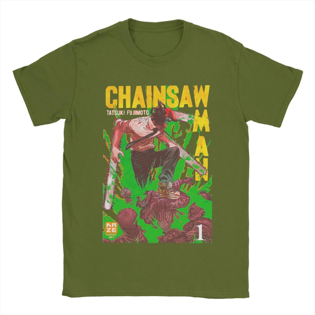 ChainsawMan Aki Kobeni T-Shirts Men Chainsaw Man Anime Fun 100% Cotton Tee Shirt Round Neck Short Sleeve T Shirts Printing Tops