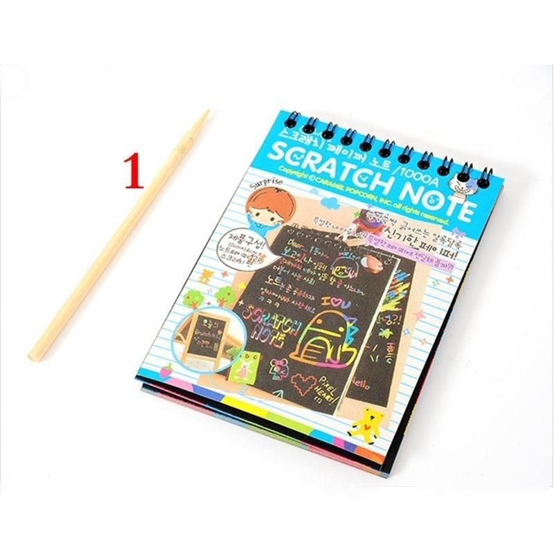 DIY Sketchbook Scratch Stickers Notepad Figure Painters Children Gift Toys Creative Imagination Office