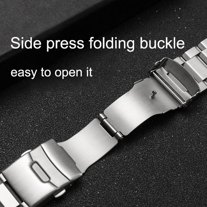 18mm 19mm 20mm 21mm 22mm 23mm 24mm 25mm Stainless Steel Strap Metal Watch Band Link Bracelet Watchband Black Silver Rose Gold