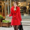 Women's Winter Fashion Coat Warm Coat Large Wool Fur Collar Trench Coat Jacket Coat Autumn and Winter Woolen Coat