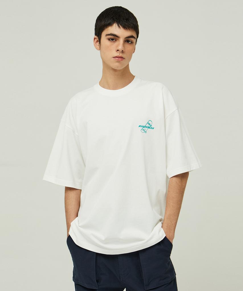 MAGOODGAN Swagver 3578 Skateboard Oversized Off-White Short Sleeve Tee