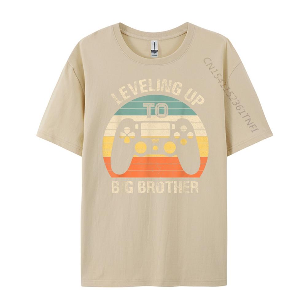 Leveling up to Big Brother 2025 funny gamer vintage kids men Funny T Shirts Men Couples Cotton T Shirt Men Tops  Tees