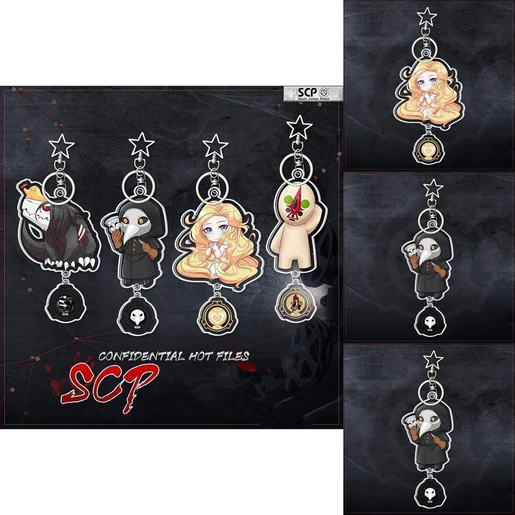 Scp Foundation Acrylic Keychain Bag Pendant Plague Doctor Accessories Unisex Stylish Design