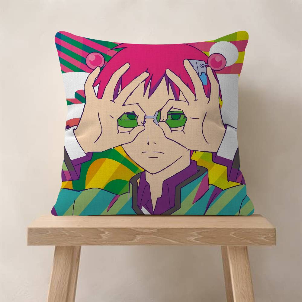 Classic Anime The Disastrous Life Of Saiki K Maple Design Cushion Cover Happy Autumn Harvest Decor Holiday Pillow Cover