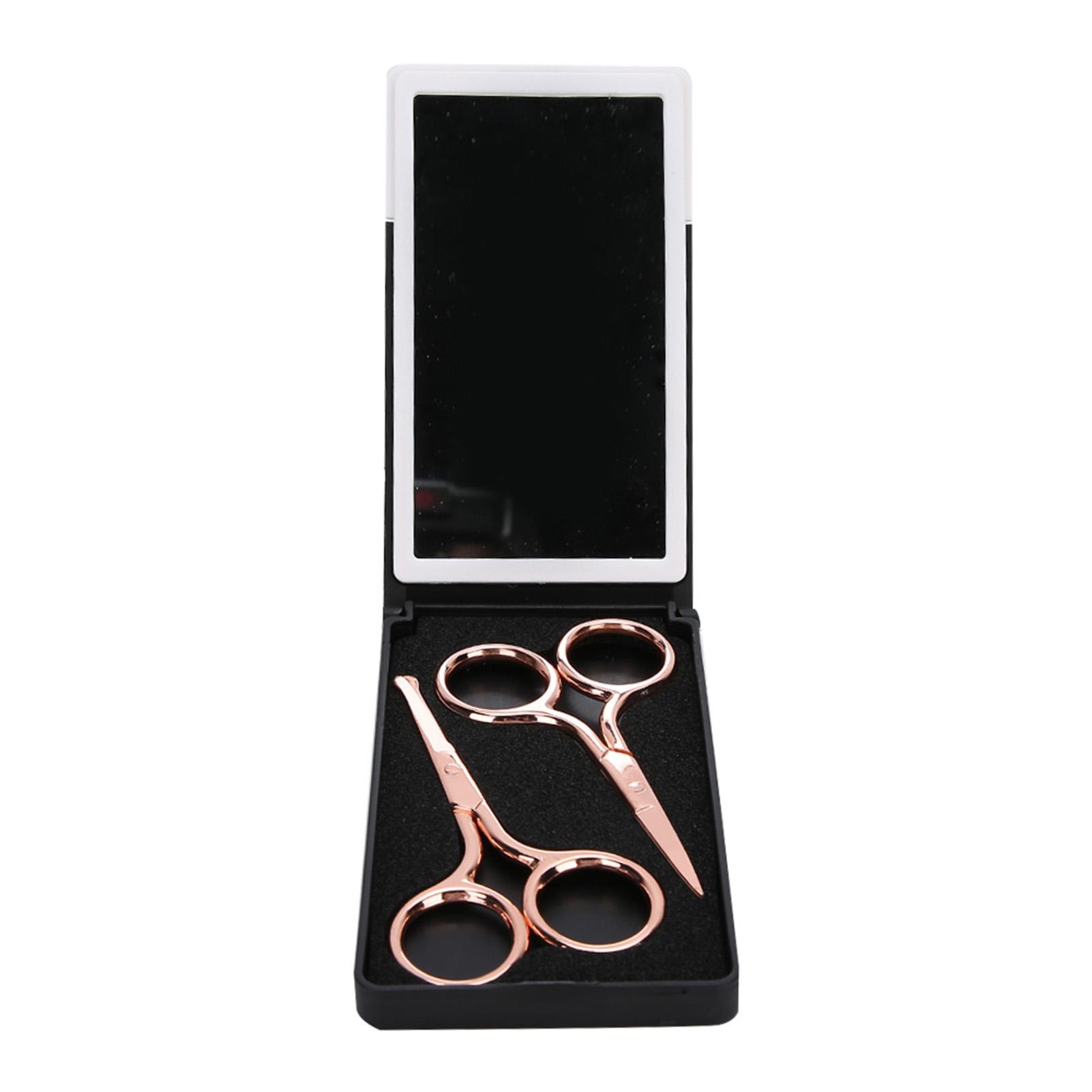 

Нержавеющая сталь портативные ножницы для бровей ножницы для волос в носу косметический инструмент (Розовое золото)