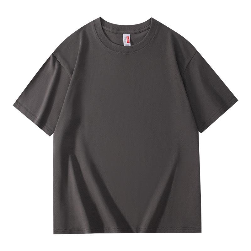 Heavy Cotton Short-sleeved T-shirt Men's Loose Solid Color Bottoming Shirt Top Summer Men's and Women's Same T-shirt