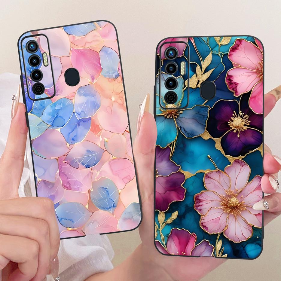 For Tecno Camon 17 Pro Case CG8 CG8h Luxury Butterfly Tree Painted Cover Soft Silicone Case For Tecno Camon 17P Camon17 Pro Bags