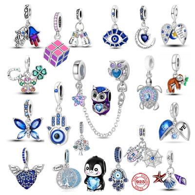 Bluecopper Charm Beads Necklace Devil'S Eye Penguin Turtle Charm Women'S Bracelet Diy Charm Jewelry Gift