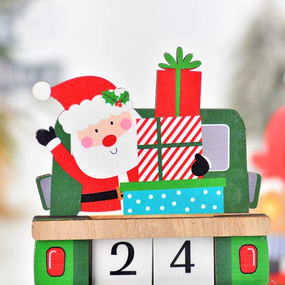 Santa Claus Santa Calendar Ornaments Wooden Car Wooden Ornament Christmas Advent Calendar  Home