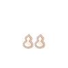 Gourd Stud Earrings Seiko Classic Chinese Style Symbolizes Trend Versatile Personality White Fritillary Agate Earrings