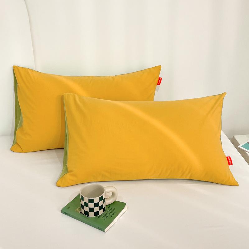 2pcs All-Cotton Washed Cotton Pillowcases, Comfortable for Bed Use, Machine Washable, Suitable for All Seasons.