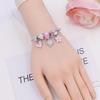 Adjustable Chain Bracelet With Diamond Clover Heart Flower Beads Luxury Charm Bangle For Women
