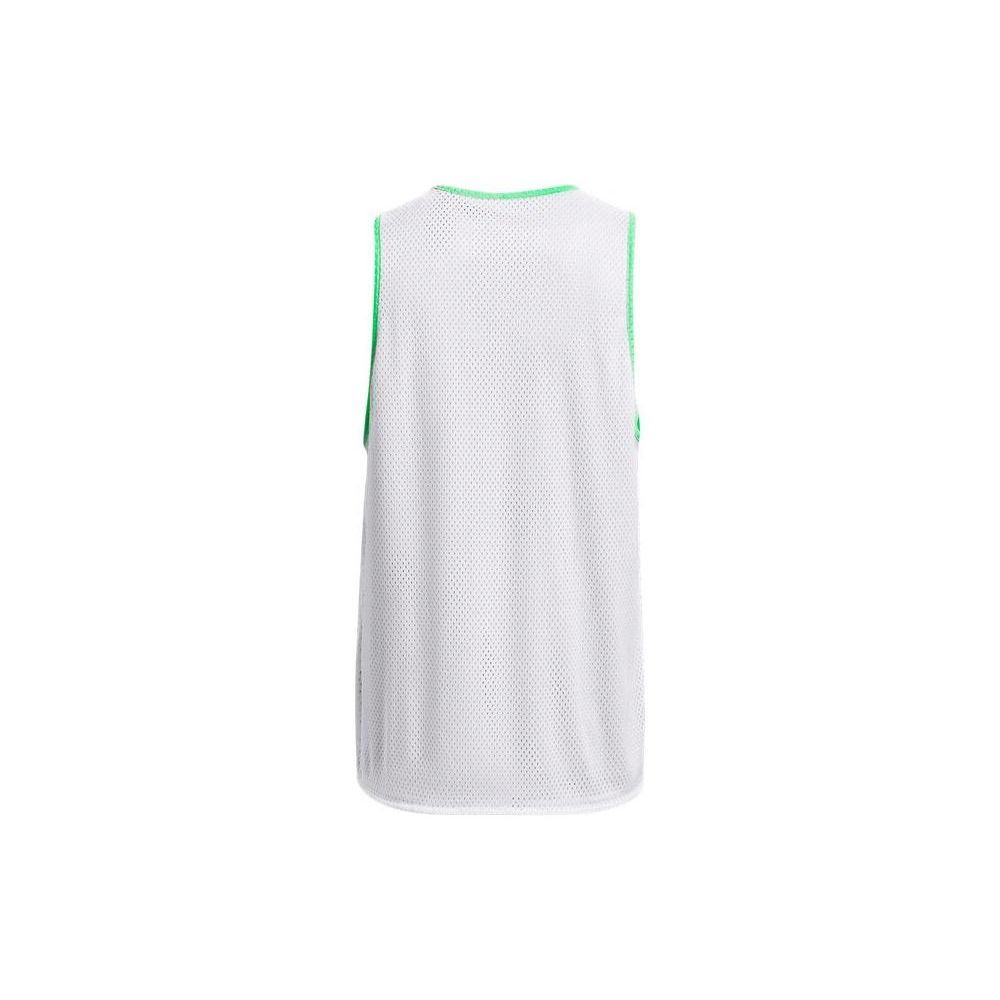 Under Armour Baseline Letter Print Breathable Reversible Basketball Jersey Men Tops White 1377310-100