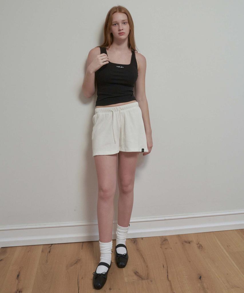 INJIACTIVE Waffle Shorts Ivory