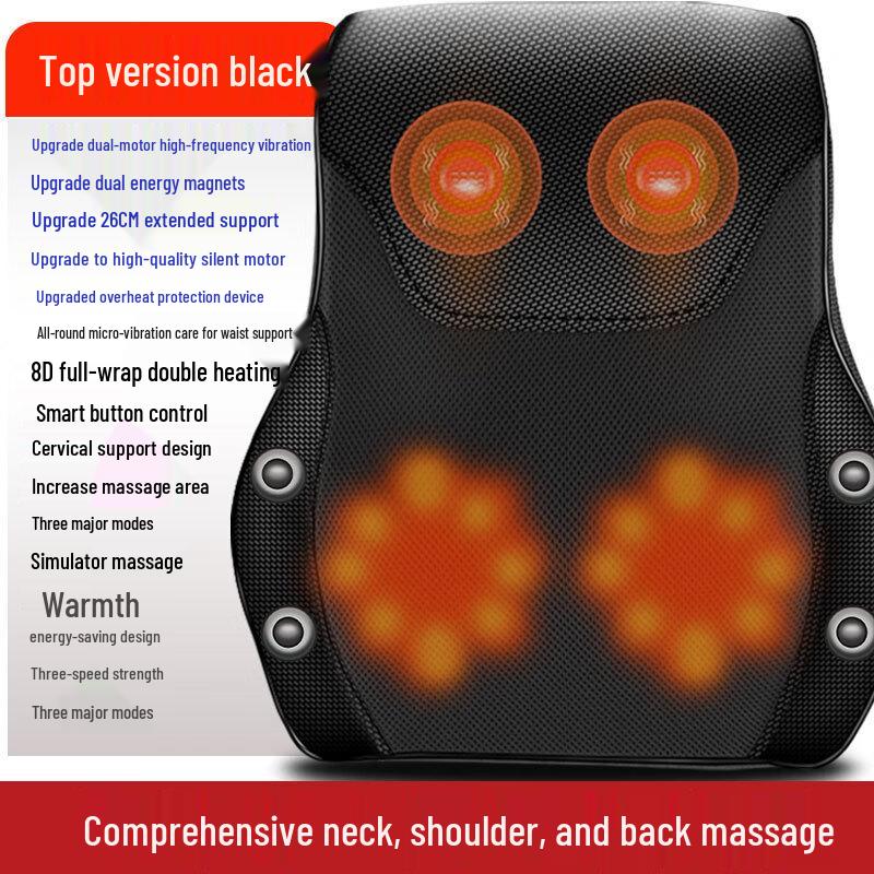 Enlong Heated Electric Massage Pillow for Waist, Neck & Abdomen