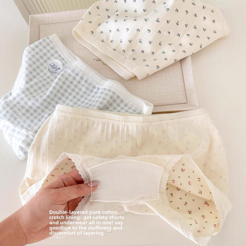 Damunderkläder för vår och höst, ren bomull 10A, antibakteriella och bländskyddande, två-i-ett, platt vinkel, säkerhetsunderkläder