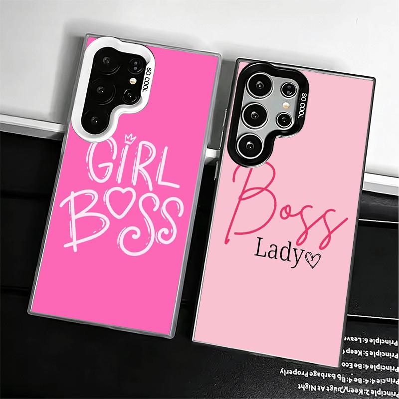 Girl Boss Lady Pink Shockproof Phone Case for Samsung Galaxy S26 Edge S25 Ultra S24 FE S23 Plus S21 Cover Anti Fall Fundas
