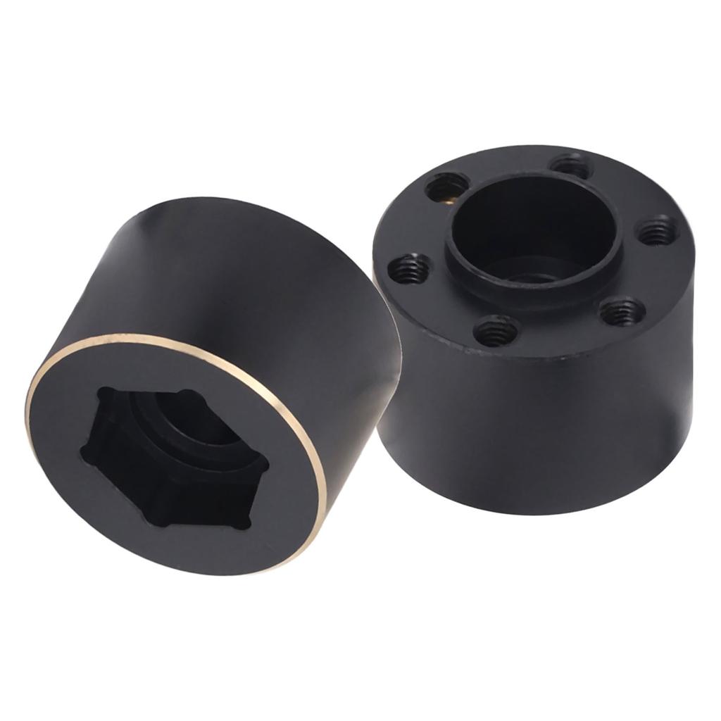 2pcs 1.9 2.2 Inch Wheel Hex Hub Widen Adapter Brass Black Wheel Rim Adapter for Remote Control Car 15mm / 0.6in