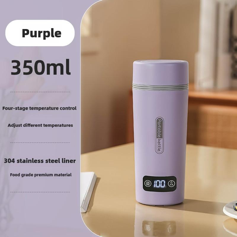 Small Portable Electric Cup Automatic Heating Water Cup 110V Stainless Steel Boiler Thermos Cup