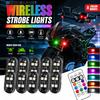 Wireless LED Strobe Lights Car Flashing Lights with Remote Control Eight-color Flashing Anti-Collision Warning Light Atmosphere Light Car Decor