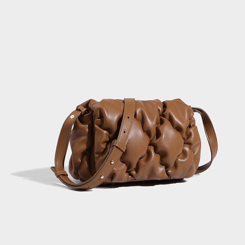 

Жіноча сумка з ананасом у формі ніші, нова весна та літо 2024 року, універсальна універсальна сумка з діамантовим ланцюжком на одне плече та косий розмір. коричневий