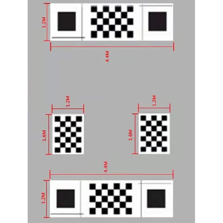 Samochodowa panoramiczna 3D 2D Ściereczka do kalibracji System widoku z lotu ptaka 360 stopni Ściereczka do debugowania Specjalna 4 sztuki/zestaw