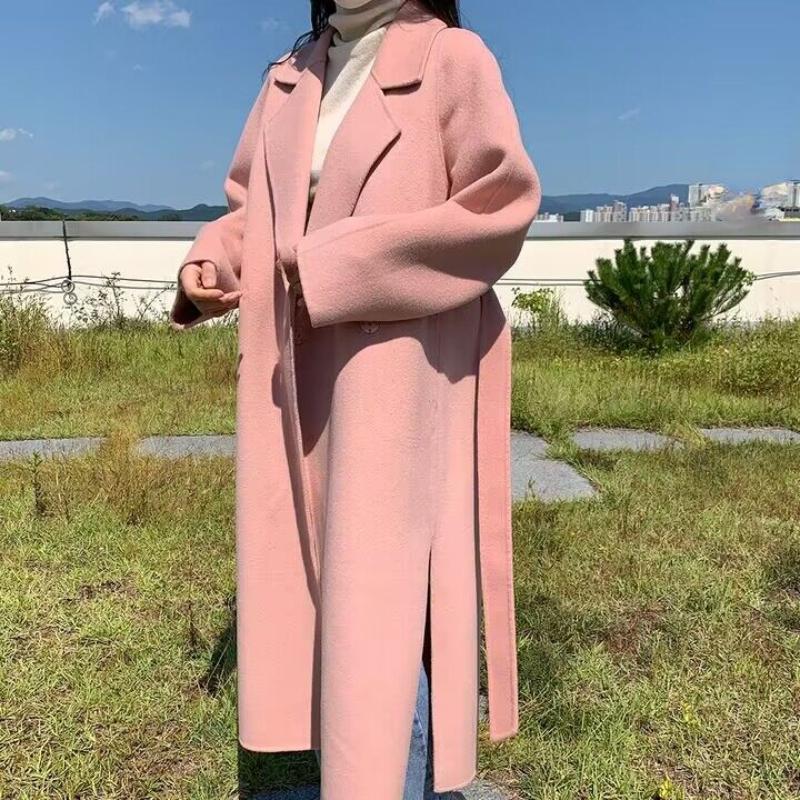 Autumn Winter Women Casual Loose Woolen Coat Vintage Solid Chic Outerwear Warm Soft Overcoat Female Fashion Cloak New Clothes