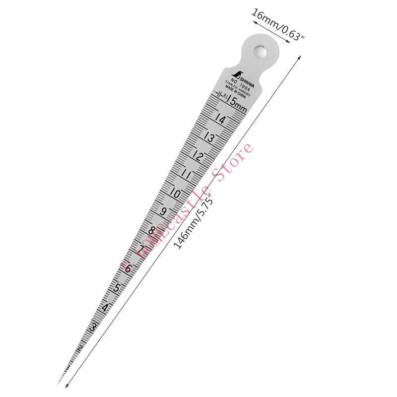 63HF Stainless Steel 0-15mm Taper Gauge Aperture Scale Feeler Gauge Aperture