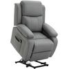 Electric Riser Chair, Remote Control, Faux Leather Cover, Upholstered Chair with Riser Function, Grey