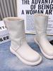 Rejia 2025 Winter Milk Tea Color Women's Martin Boots - Flat Bottom, Two-Wear, Thickened Snow Boots