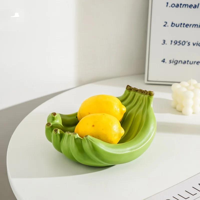 Керамический Поддон для Хранения Мультяшный Банан Настольный Контейнер для Хранения Поддон Тарелка для Закусок Декоративные Фигурки Декор для Дома