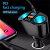 Car Cigarette Lighter 12V-24V Socket Splitter Power Adapter PD QC3.0 Dual USB Car Charger 3.1A 120W Fast Charging For All Phone