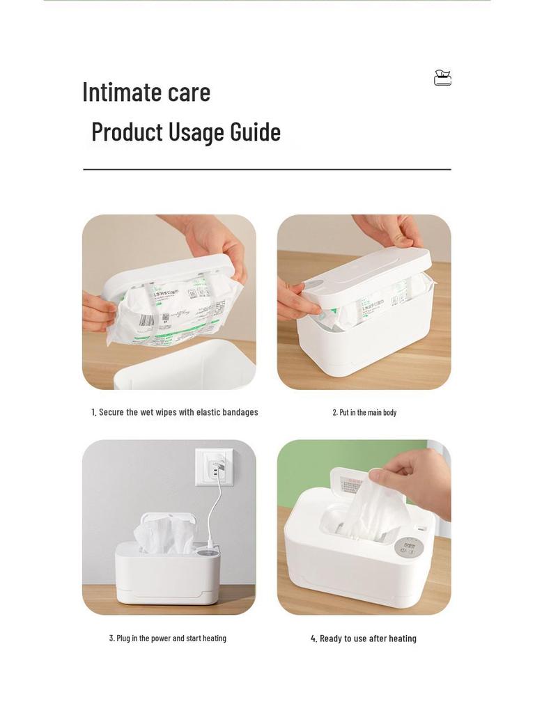 Portable USB Baby Wipe Warmer with Wireless Charging & Night Light