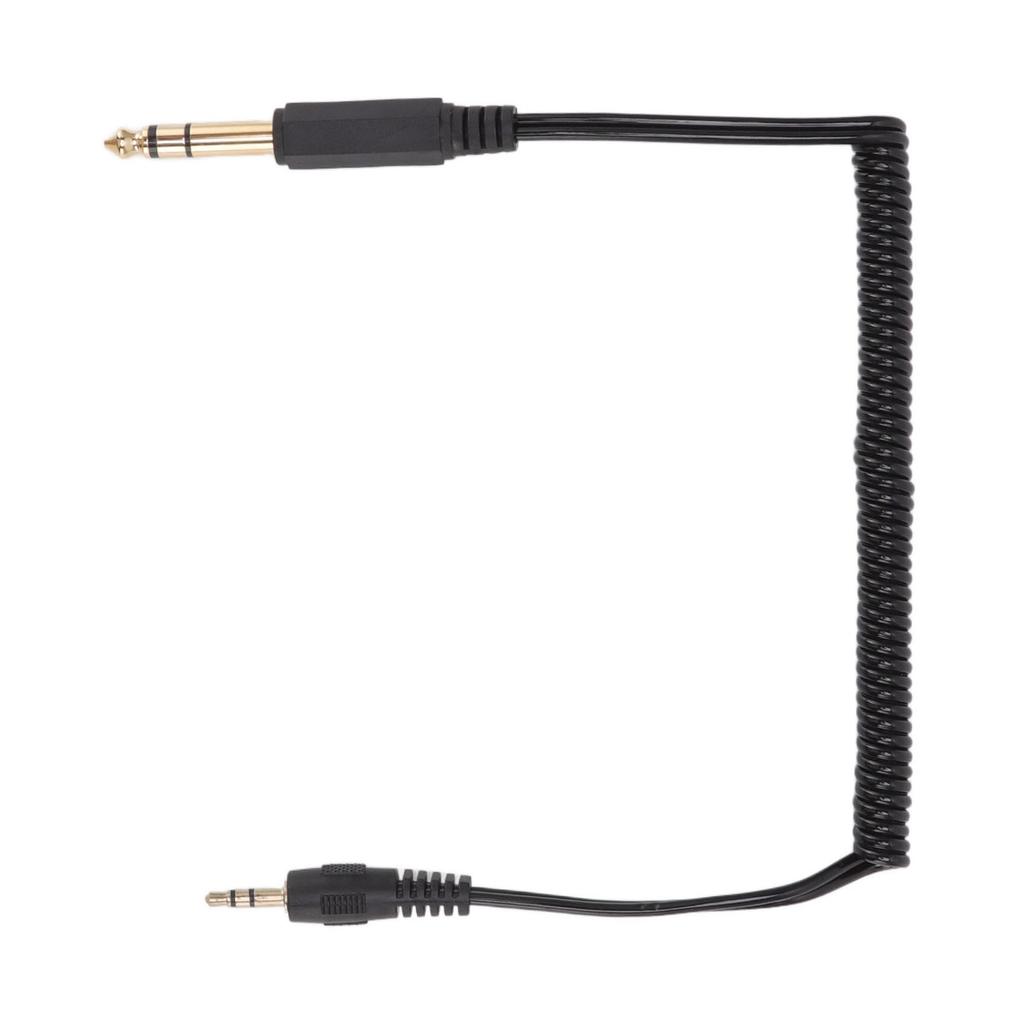 6,35 mm na 3,5 mm stočený kábel Pozlátená zasúvacia zástrčka Plug and Play Prenosný zvukový adaptérový kábel pre PC Laptop MP3