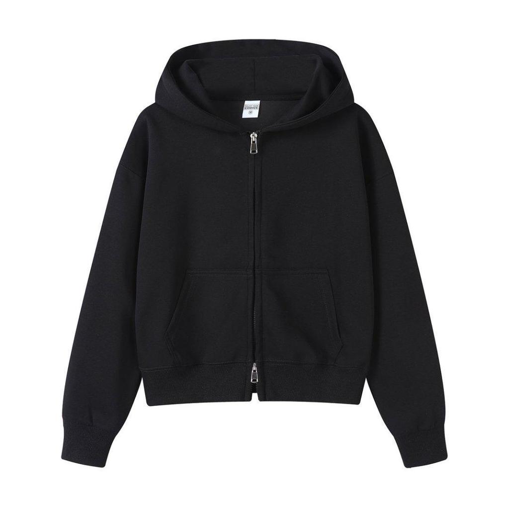 Veste Cardigan à Capuche Fermeture Éclair Poids Lourd Style Coréen Tendance pour Femmes - Sweatshirt Décontracté Automne 350g.