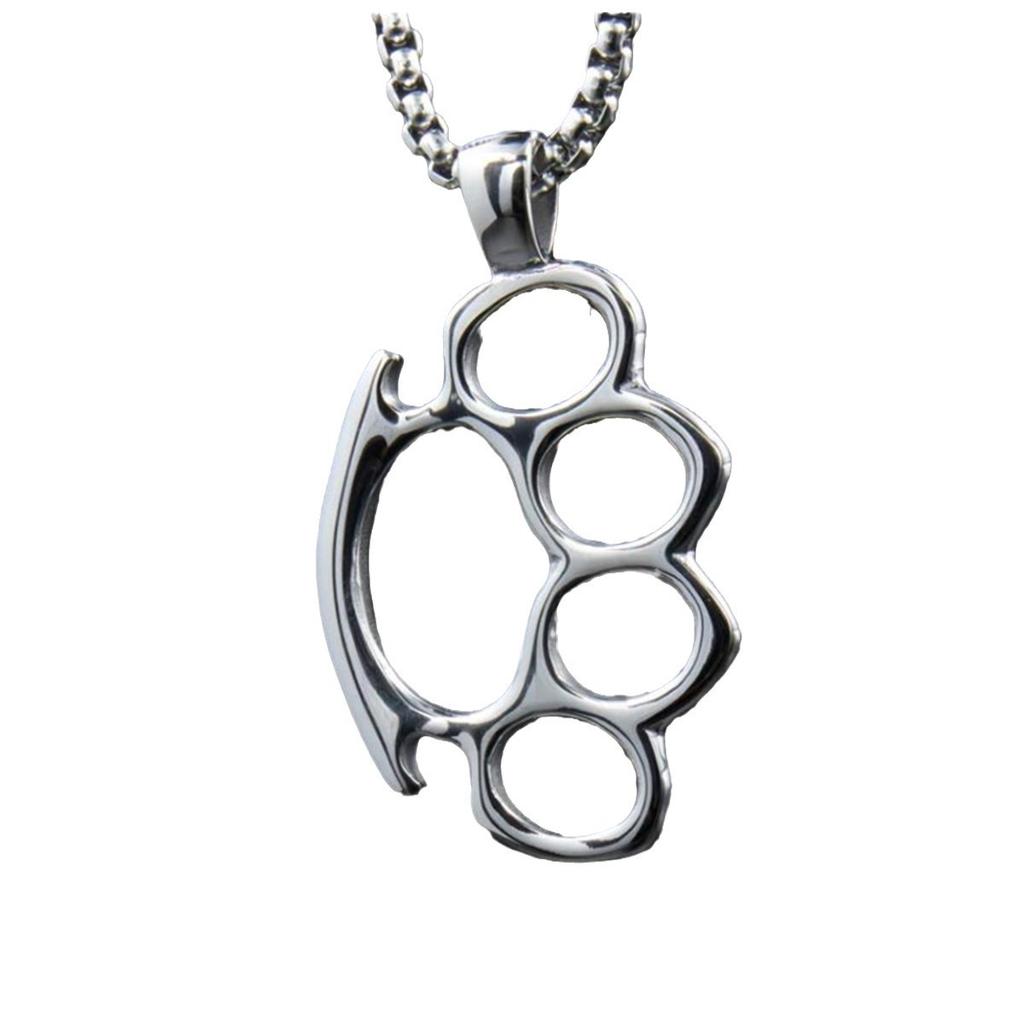 Fashion Hip Hop Style Titanium Steel Finger Tiger Pendant Personality Hipster Men And Women Boxing Stainless Steel Chain Pendant